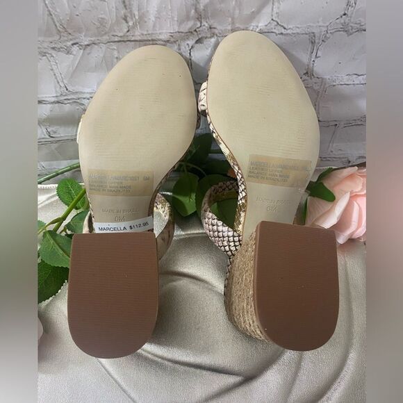 Steve Madden Women's Snakeskin Sandals - Gold and Tan - Picture 4 of 4